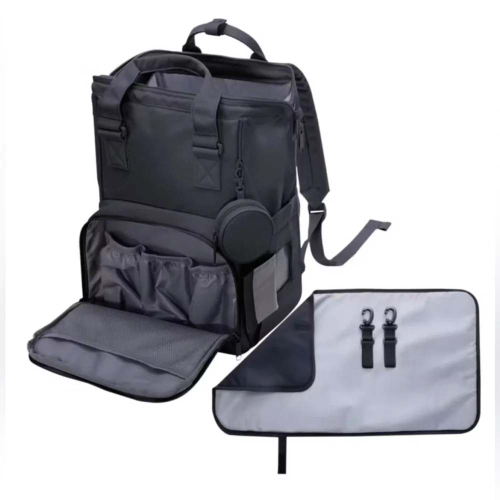 NWT Diaper Backpack with Baby Changing Mat, Black